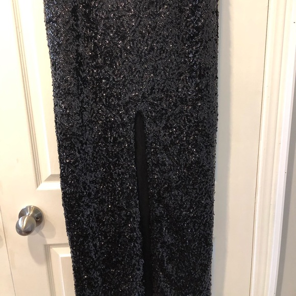 Long Black Sequins Skirt - Picture 2 of 7